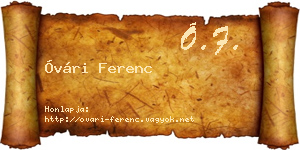 Óvári Ferenc névjegykártya